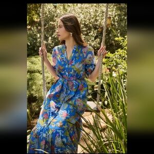 SUGARLIPS Sunlit Floral Beth Button Down Midi Dress